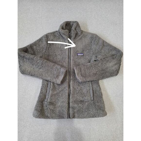 Patagonia Los Gatos Full Zip Sherpa Fleece Jacket Gray Womens Size M Fuzzy - Picture 7 of 8